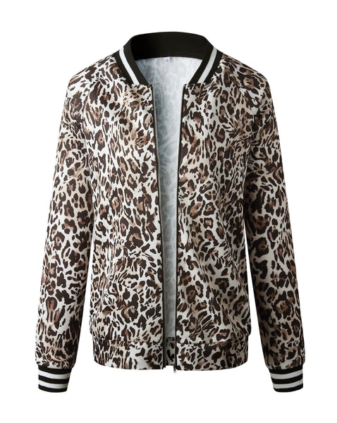 Animal Print Bomber Jacket