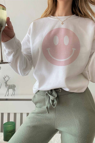 Smiley Face Graphic Sweatshirt